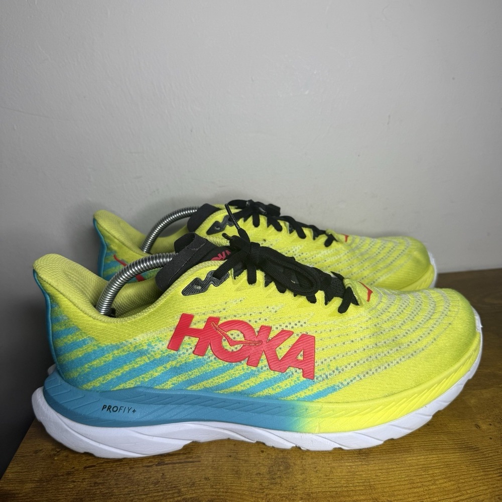 Hoka One One Mach 5 Running Shoes Men's Size 10.5 D Yellow Blue